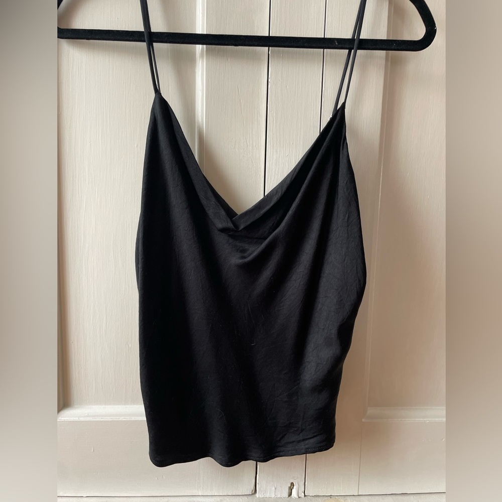 ZARA black satin camisole top
